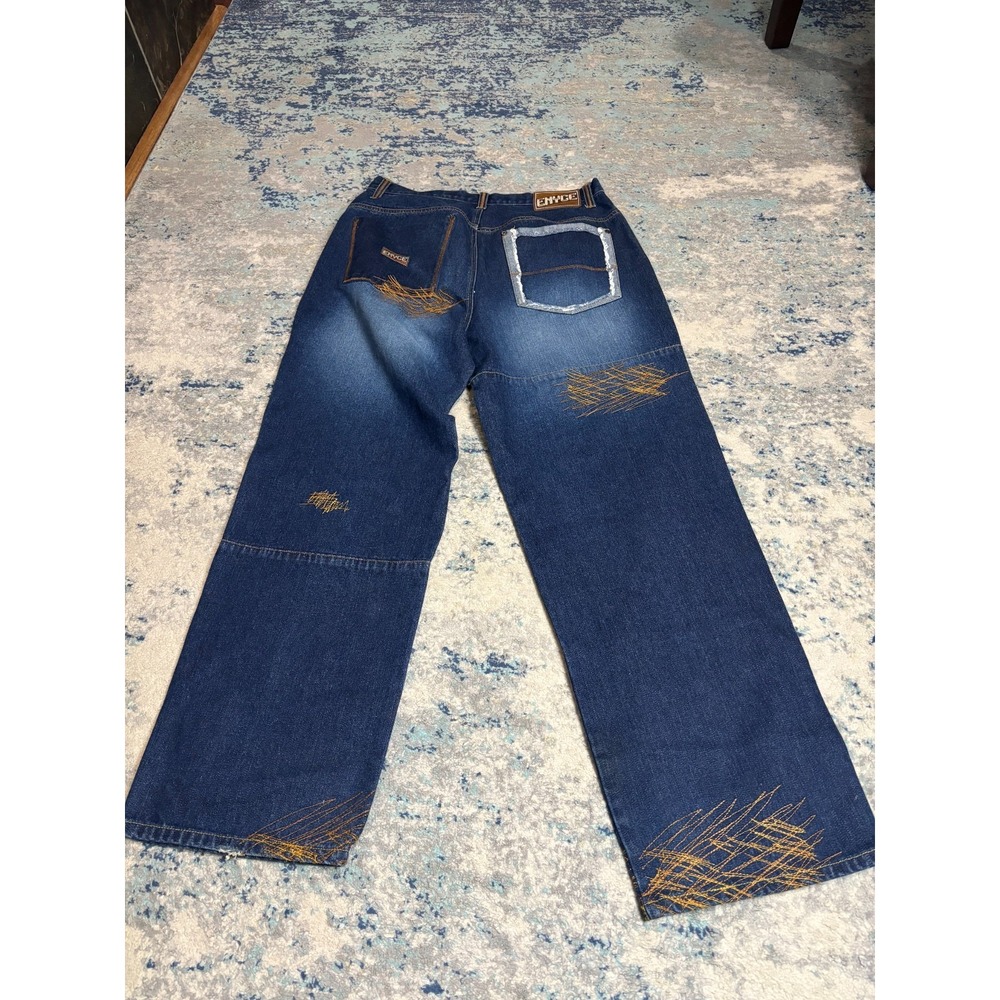 Vintage ENYCE Denim Set 2003 Jacket Large Jeans 32 Y2K Hip Hop Embroidered - Picture 10 of 10